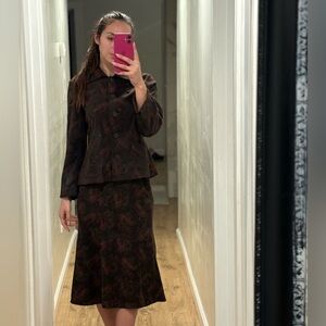 Harve Benard Dark Brown Skirt Set size M